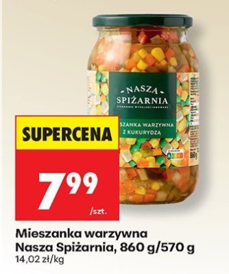 Mieszanka warzywna Nasza Spiżarnia 860g/570g promocja w Biedronka
