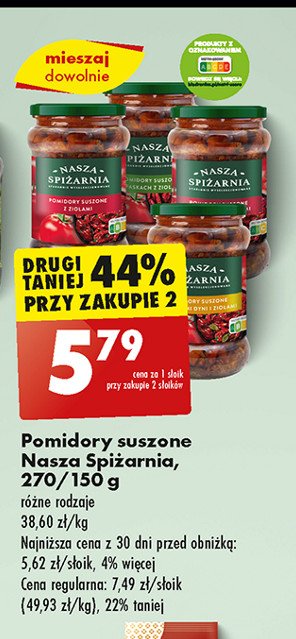 Pomidory suszone w paskach z ziołami Nasza spiżarnia promocja