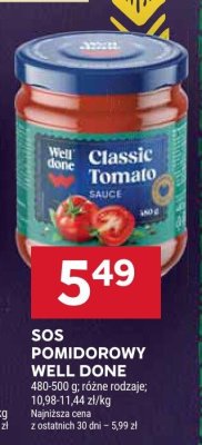 Sos pomidorowy Well Done różne rodzaje promocja w Stokrotka