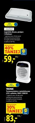 Termowentylator z wyświetlaczem LCD i z pilotem TRONIC 1000/2000 W promocja w Lidl