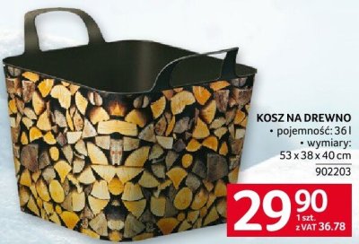 Kosz na drewno pojemność wymiary 53x38x40cm promocja w Selgros