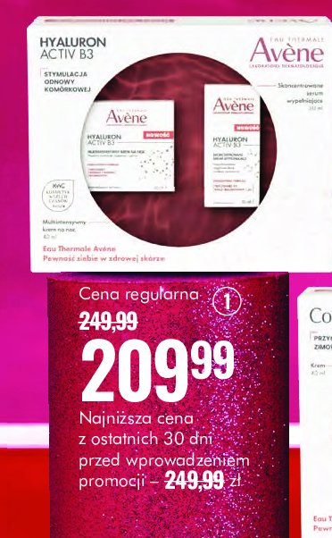 Zestaw w pudełku hyaluron activ b3 multi intensywny krem na noc 50 ml + skoncentrowane serum wypełniające 30 ml AVENE ZESTAW promocja w Super-Pharm