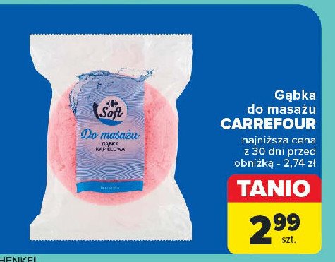 Gąbka kąpielowa do masażu Carrefour soft promocja