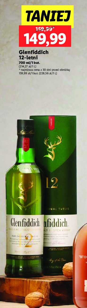 Whisky karton Glenfiddich 12 yo promocja