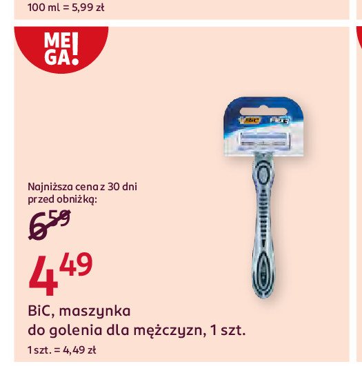 Maszynka do golenia Bic promocja w Rossmann