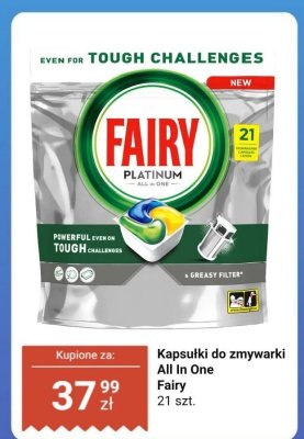 Kapsułki do zmywarki All In One Fairy Platinum promocja w Dino