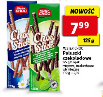 Paluszki czekoladowe miętowe Mister choc promocja