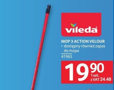 Mop Vileda 3 Action Velour promocja w Selgros