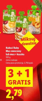 Mus + kaszka Baby różne rodzaje promocja w Lidl