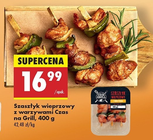 Szaszłyk wieprzowy z warzywami Czas na grill promocja w Biedronka