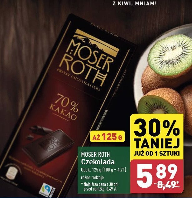 Czekolada gorzka 70% kakao Moser roth promocja