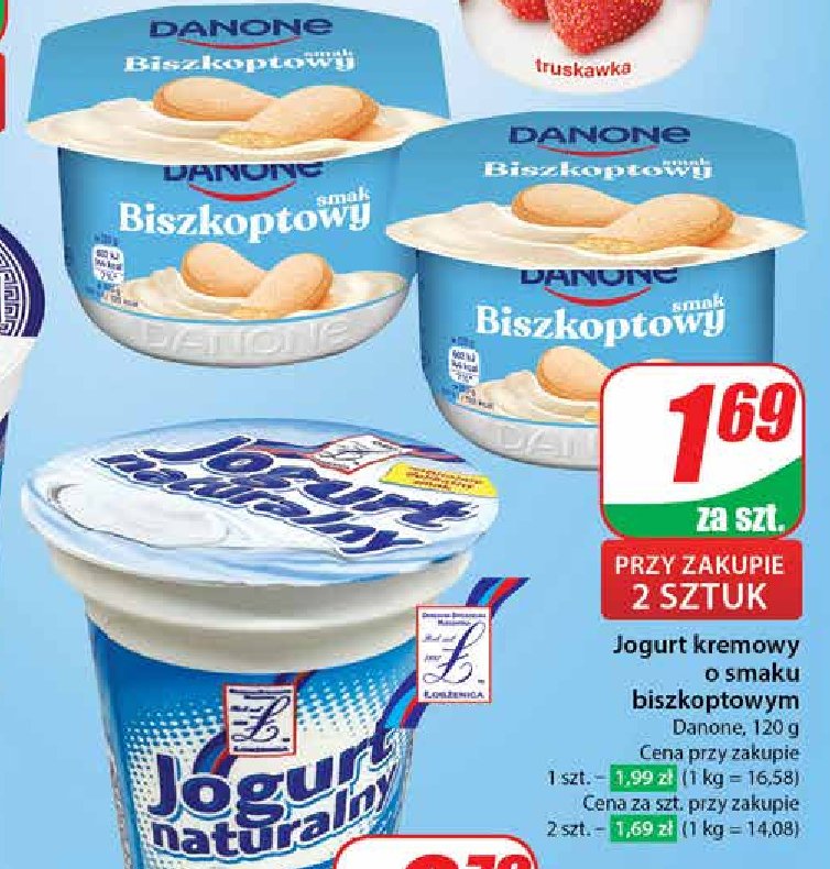 Jogurt biszkoptowy Danone kremowy promocja w Dino