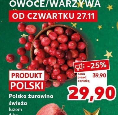 Żurawina polska świeża luzem promocja w Kaufland