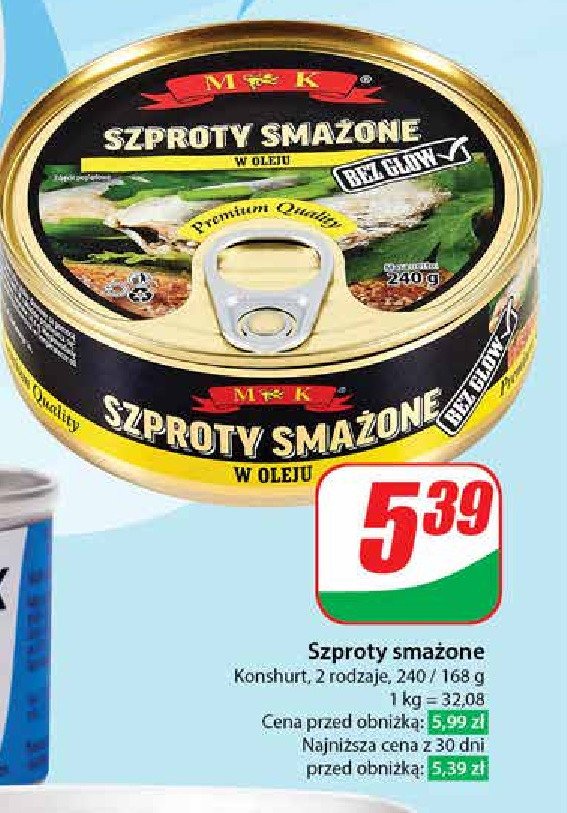 Szproty smażone w oleju M&k promocja