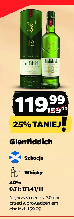 Whisky + puszka Glenfiddich 12 yo promocja w Netto