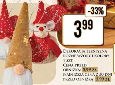 Dekoracja tekstylna różne wzory i kolory promocja w Dino