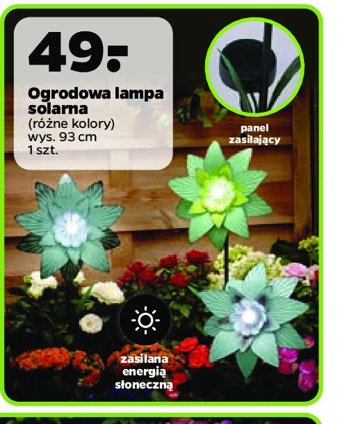 Lampa solarna ogrodowa 93 cm promocja
