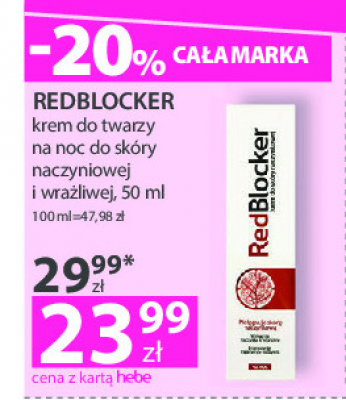 Krem do skóry naczynkowej na noc Redblocker promocja