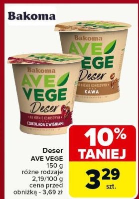 Deser AVE VEGE Bakoma promocja w Carrefour Market