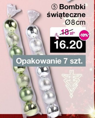 Bombki świąteczne Ø8cm opakowanie 7 szt. promocja w Woolworth
