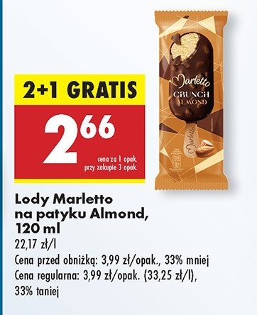 Lód almond Marletto promocja