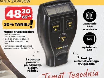 Miernik grubości lakieru TechLiner promocja w Netto