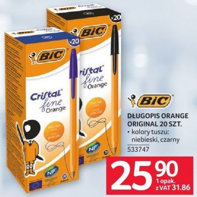 Długopis BIC Cristal Orange 20 szt. promocja w Selgros