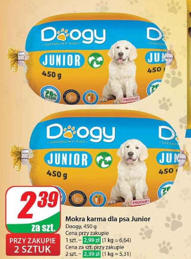 Karma dla psa z kurczakiem Doogy promocja