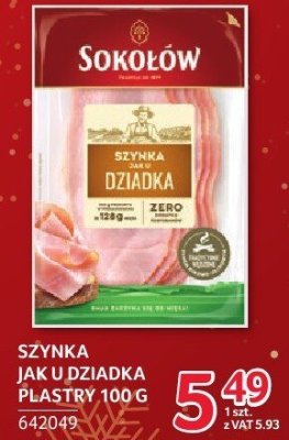 Szynka jak u dziadka plastry 100 g promocja w Selgros