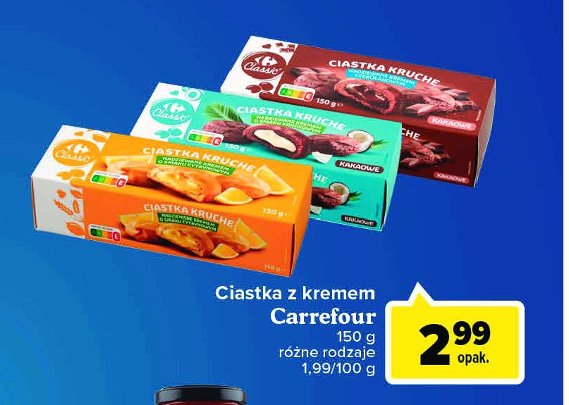 Ciastka z z kremem czekoladowym Carrefour promocje