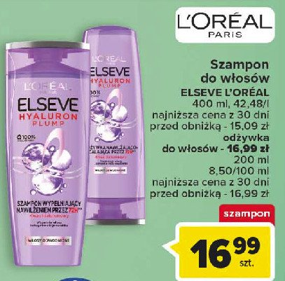 Szampon do w艂os贸w L'oreal elseve hyaluron plump promocja