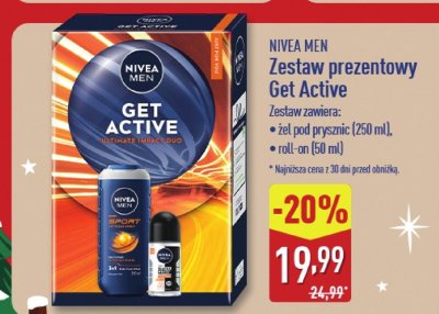 Zestaw prezentowy Get Active Nivea Men promocja w Aldi