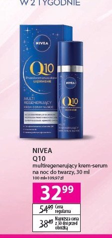 Przeciwzmarszczkowy multifunkcyjny krem-serum na noc Nivea q10 promocja