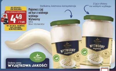 Majonez z jaj od kur z wolnego wybiegu Wytworny promocja w POLOmarket