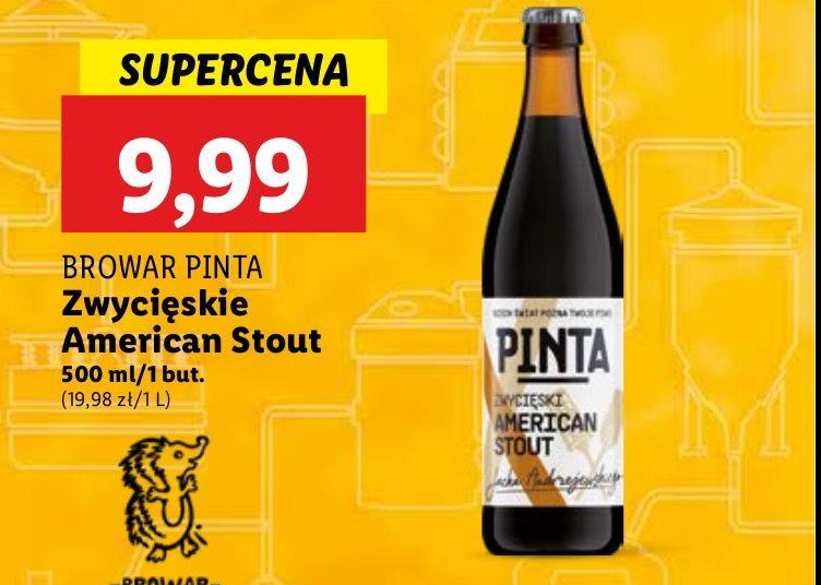 Piwo american black american stout Pinta promocja w Lidl