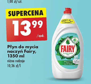 Płyn do mycia mięta Fairy promocja