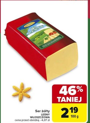 Ser żółty LEŚNY Włoszczowa promocja w Carrefour