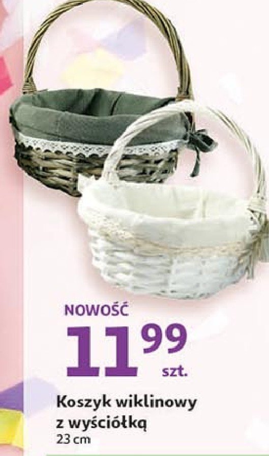 Koszyk wiklinowy z wyściełaniem promocja