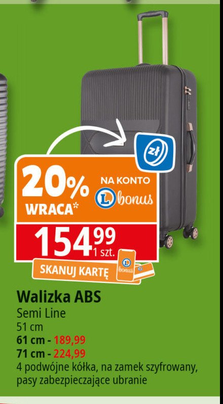 Walizka abs 71 cm Semi line promocja w Leclerc