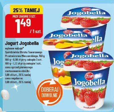 Jogurt Jogobella wybrane rodzaje promocja w POLOmarket