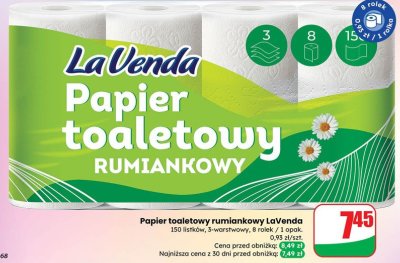 Papier toaletowy rumiankowy LaVenda promocja w Dino