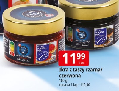 Ikra z taszy czarna/czerwona promocja w Leclerc