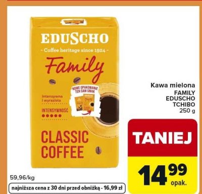 Kawa mielona FAMILY EDUSCHO TCHIBO 250 g promocja w Carrefour Express