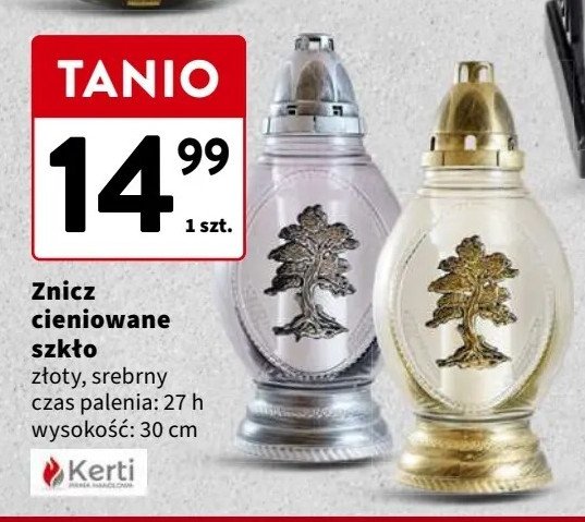 Znicz cieniowane szkło srebrny KERTI promocja