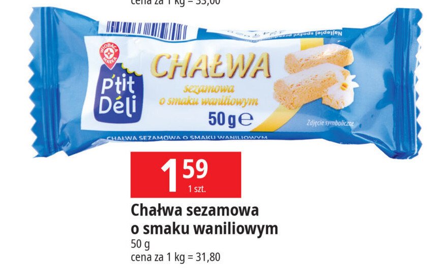 Chałwa sezamowa o smaku waniliowym Wiodąca marka p'tit deli promocja