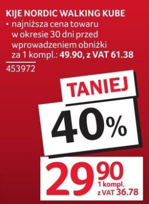 Kije nordic walking kube promocja w Selgros
