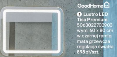 Lustro LED Tisa Premium 60x80 cm promocja w Castorama