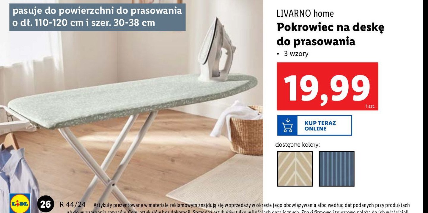 Pokrowiec na deskę do prasowania LIVARNO HOME promocja