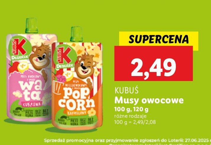 Mus popcorn Kubuś promocja w Lidl