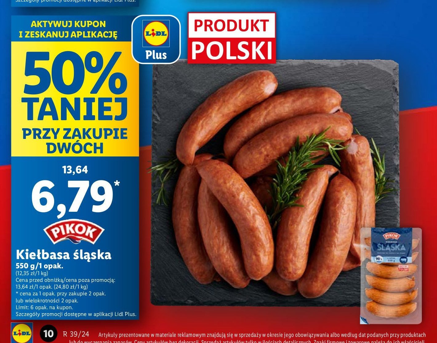 Kiełbasa śląska premium Pikok promocja w Lidl